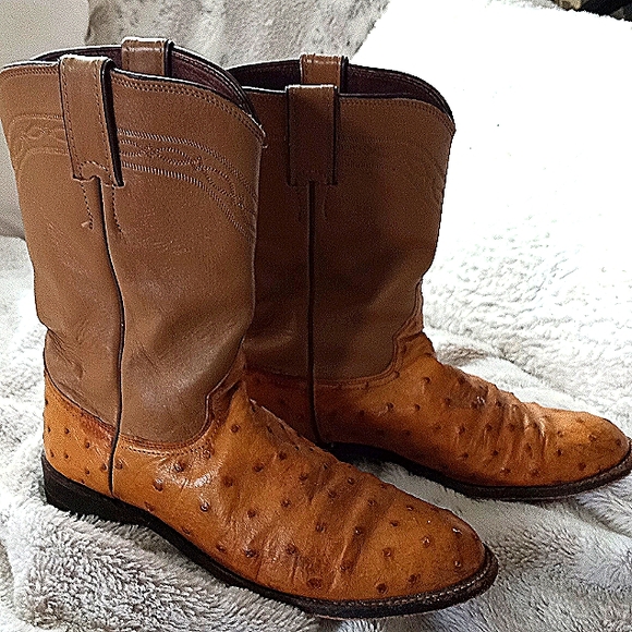 Justin ostrich western boots size